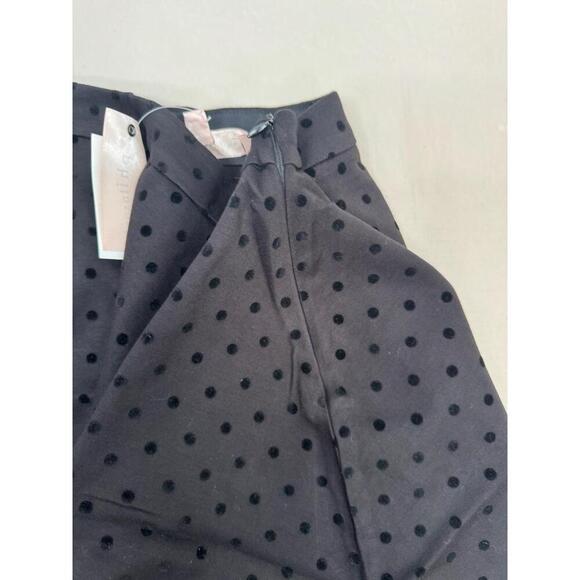 Philosophy Skirt Womens Size 8 Black A-Line Textured Dot Print Classic Short - Picture 7 of 8